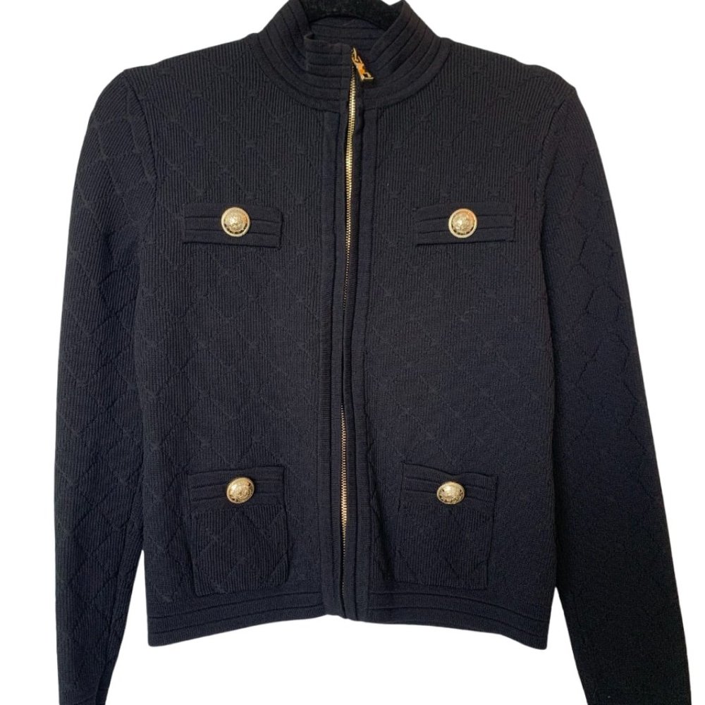 Black jacket with front zip